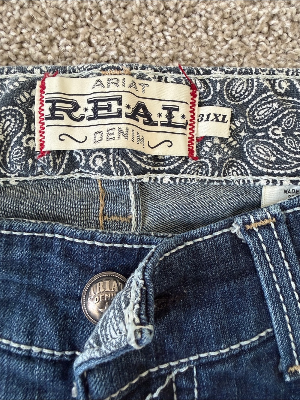 Ariat Women's Dark Blue Boot Cut Jeans - Extra Long